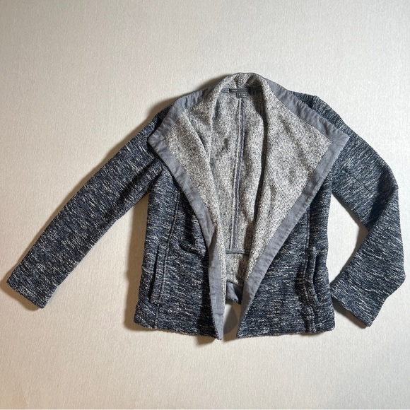 Vince Textured Marled Open Drape Jacket Blazer in Blue Tweed, Size Small - Picture 1 of 9